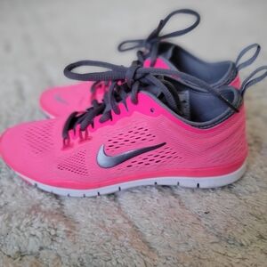 Nike Neon Pink and Gray Running Shoes